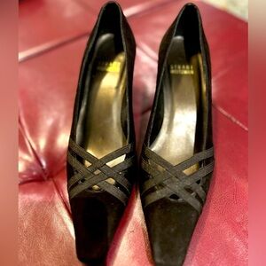 Stuart Weitzman Womens Pointed Square Toe Slip On Pumps Brown Suede Size 6.5 M